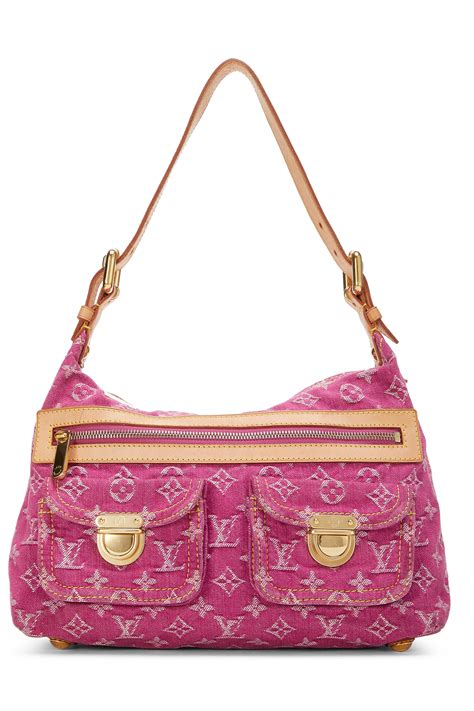 louis vuitton purse with pink strap|louis vuitton pink denim bag.